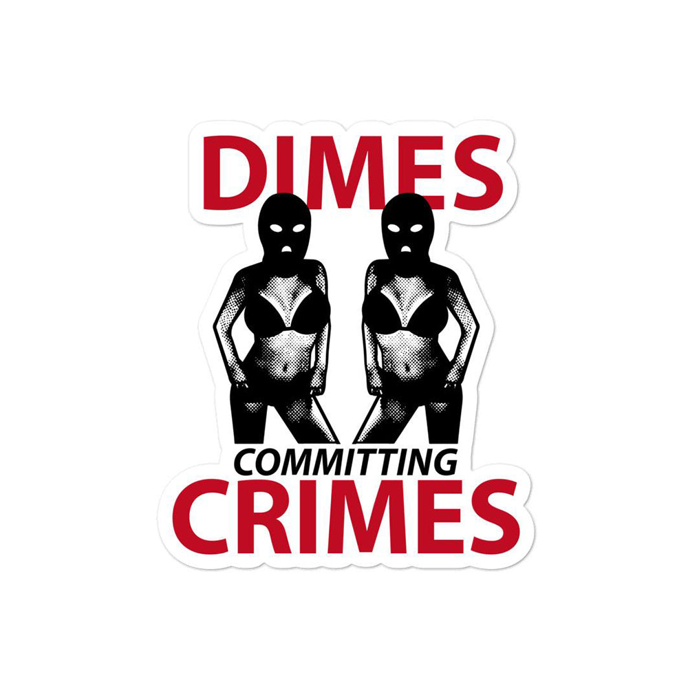 dimes committing crimes sticker bra streetwear
